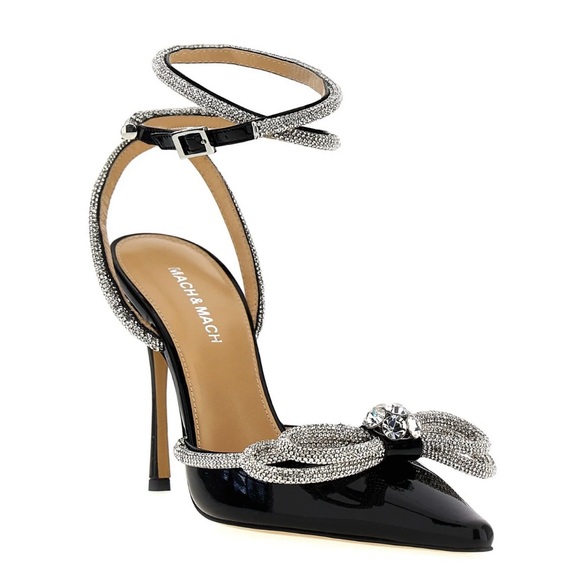 MACH & MACH Shoes - Mach & Mach Double Bow Embellished Pointed Toe Pumps